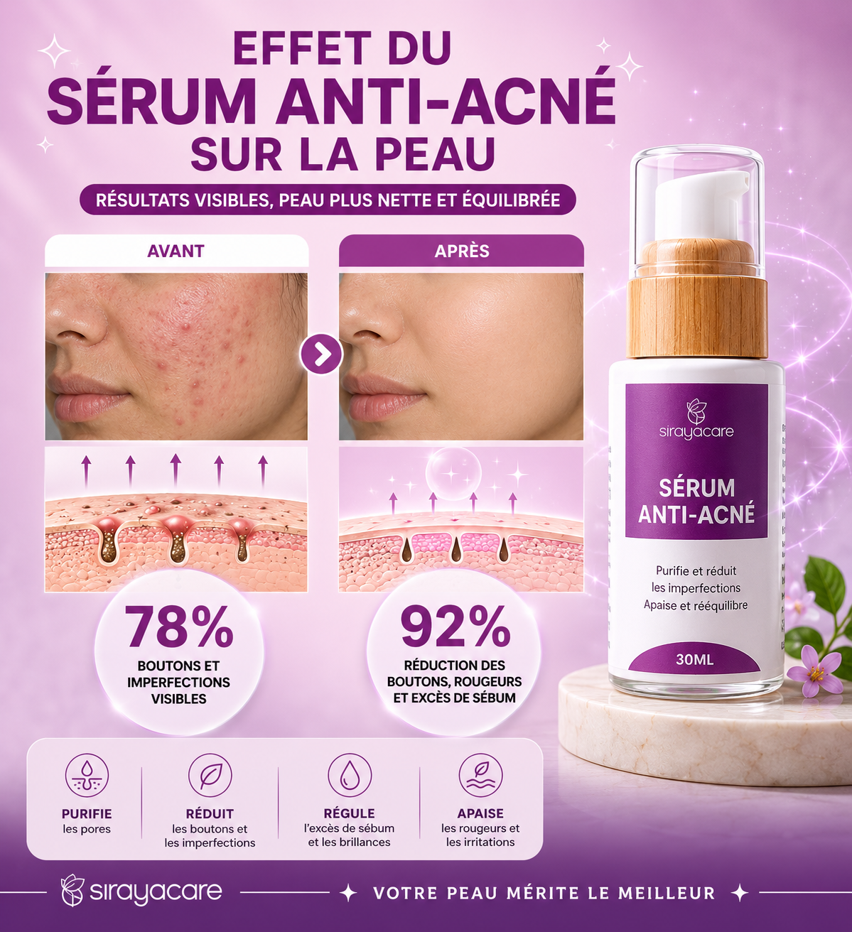 Sérum Anti-Acné Soin purifiant & peau plus nette